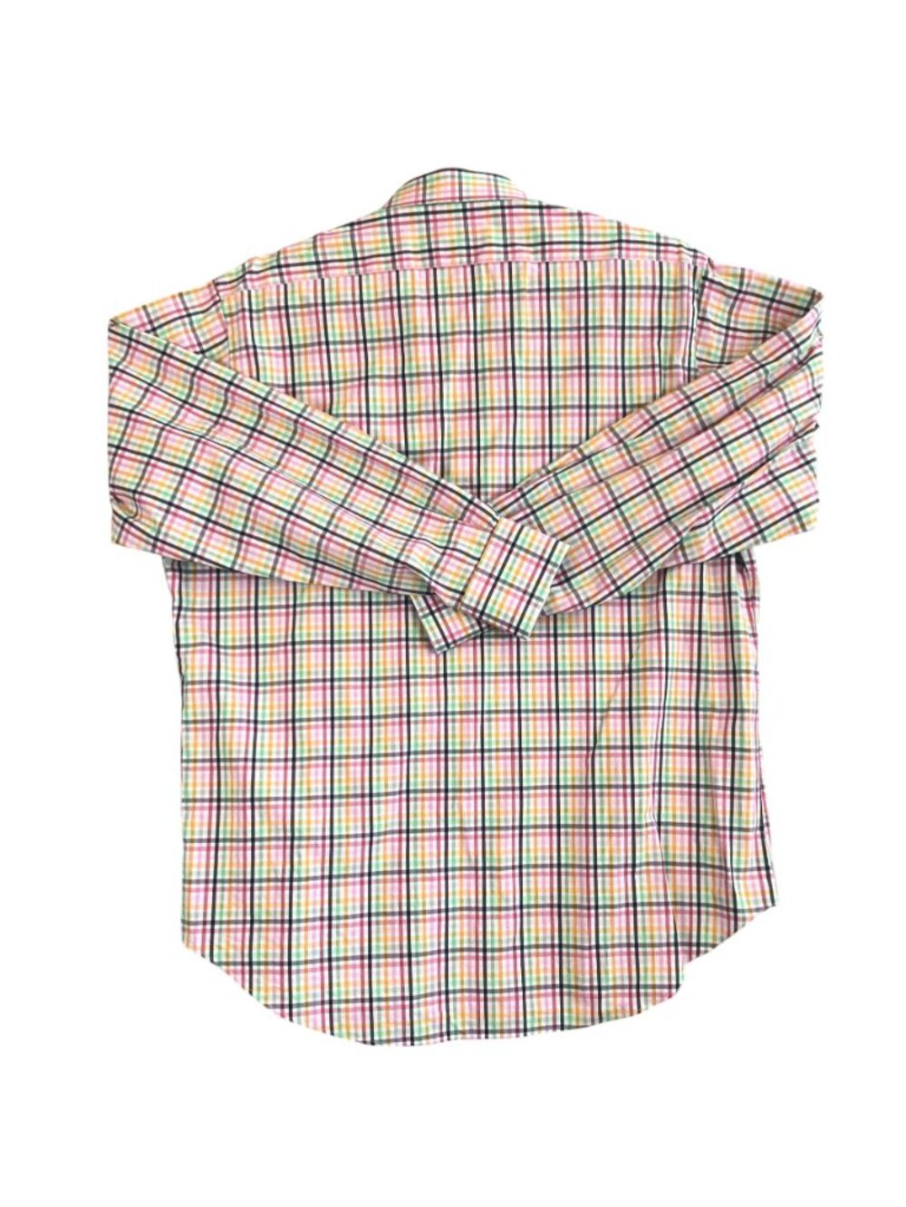 Thomas Dean Shirt Mens XL Multicolor Plaid Cotton Long Sleeve Button Up Preppy - Picture 5 of 8